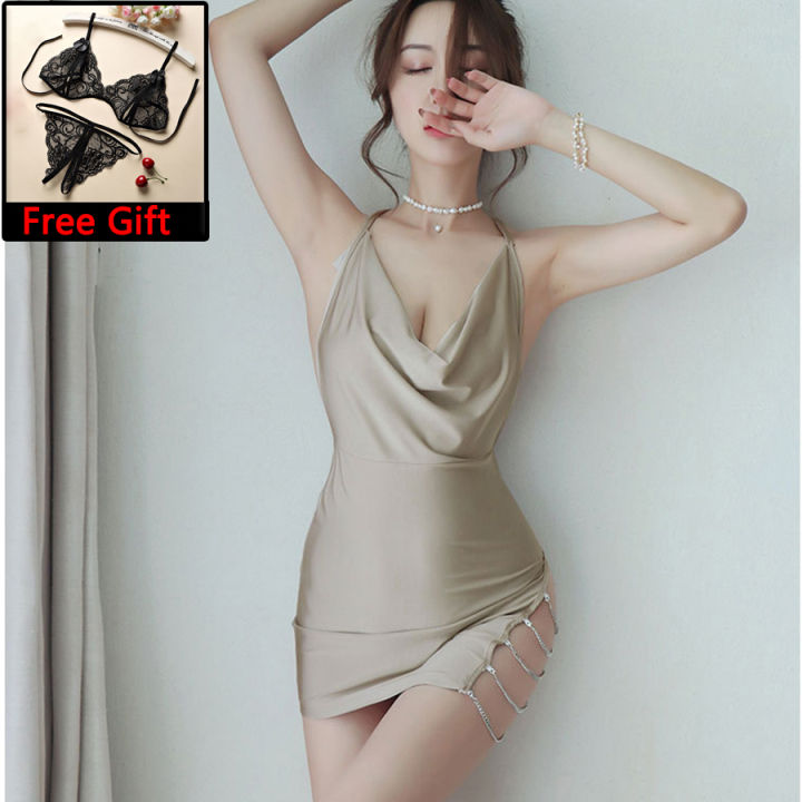 slim fit dress slacks Satin Luxe Slip Dress with Front Slit – ZINNTRA main image 1