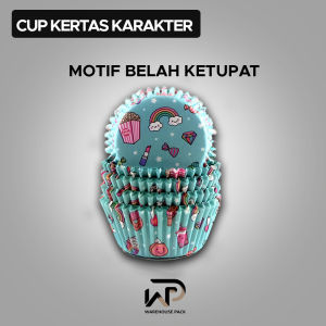 (100 Pcs) Cup Kertas Karakter | Paper Cupcake Motif Karakter Lucu | Kertas Cupcake Motif Kartun