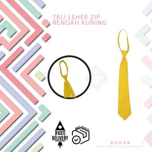 🔸TIE BUDAK KUNING / TALI LEHER PENGAWAS SEKOLAH RENDAH JENIS ZIP KUNING ( TIE SEKOLAH YELLOW ) - TLR08