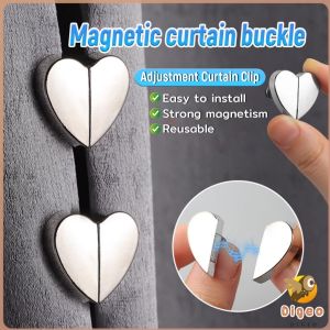 Digeo 1Set Curtain Magnetic Button Prevent Light Leakage Detachable Window Curtain Close Clip