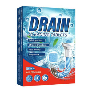 Effervescent Drain Cleaner Tablets Sink Freshener Unblock Clogged Pipes Eliminate Odors Kill Bacteria Remove Grease Kitchen Bathroom Plumbing Care
