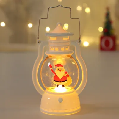 Christmas Led Night Light Portable Powered Santa Claus Lantern Hanging Ornaments For Home 2024 Xmas Navidad Decors Gifts