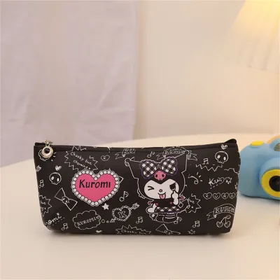 LVYIMAO 2025 Sanrio กล่องดินสอแบบใสผ้าใบพีวีซีกระเป๋าใส่ดินสอขนาดใหญ่มีหลายสีให้เลือกน่ารัก Cinnamoroll Kuromi กล่องใส่ปากกาเครื่องเขียนกันน้ำ