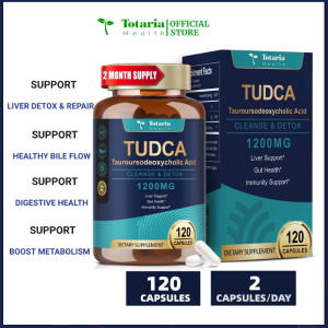 Totaria TUDCA Liver Supplements 1200mg Ultra Strength Bile Salt TUDCA Supplement Liver Support for Liver Cleanse Detox and Repair 120 Capsules