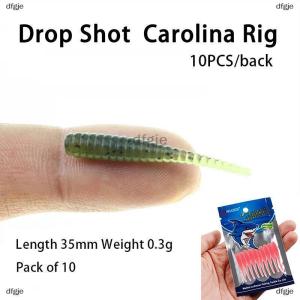 [COD] dfgje 10pcs 35mm 0.3g Lua Root Fishing Soft Bait Threaded Soft Bait Mini Soft Worm Straight Tail Lua Bait