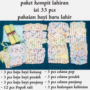 isi 33 pcs Perlengkapan Bayi laki laki perempuan Baru Lahir Komplit Hemat Salman Group