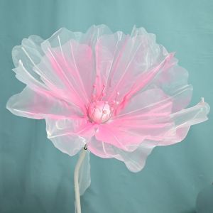 PUDE 40/50cm Big Simulation Flower Hollow 3D Fake Flower Window Display Hanging Gauze Artificial Flowers Outdoor Shopping Mall