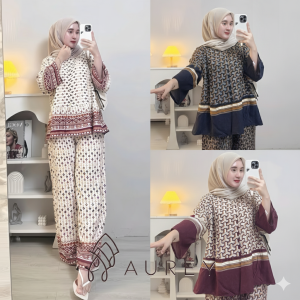 PROMO AWAL TAHUN ONESET SUSUN WANITA LAQISA SET ATASAN WANITA SETELAN RAYON MOTIF KEKINIAN 2026