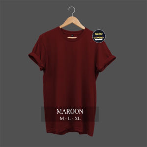 KAOS POLOS MAROON COTTON COMBED 30S LENGAN PENDEK
