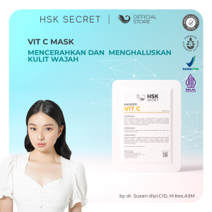 HSK Secret Vit C Mask - Facial Sheet Mask Brightening Moisturizing / Masker Wajah Glowing