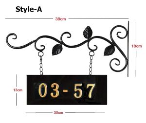 SG local seller Plug Play  a SET of House Number Plaque with iron art hanger Acrylic plate & 3D digital number in golden
