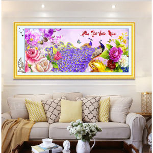 Tranh gắn đá đính full toàn bộ Phu Thê Viên Mãn