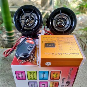 Loa nghe nhạc xe máy Bluethooth kèm khóa chống trộm 2in1 cao cấp phụ kiện đồ chơi xe máy