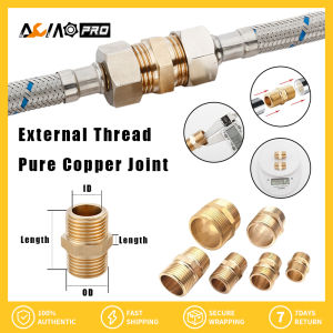 AumoPro Brass Fitting Connector 1/8 3/8 Male to Female Thread Brass Pipe Connectors Coupler Adapter Hose Connector " 1/4" " 1/2"