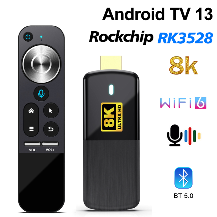 H96MAX M3 Smart TV Stick AndroidTV13 RK3528 TV Prefix WiFi6 BT5.0 Dongle 8K OTA 2G16G DLNA