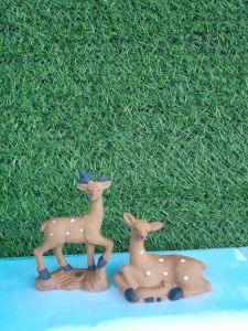 Tượng Trang Trí Tiểu cảnh –Tượng  Hươu nai - Phụ kiện Trang Trí Sân Vườn Tiểu Cảnh(size -trung –mini)