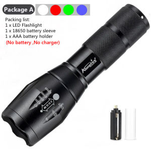 Alonefire E17WRGB 4 Colors LED flashlight red green blue and white flashlight LED super bright waterproof torch 18650