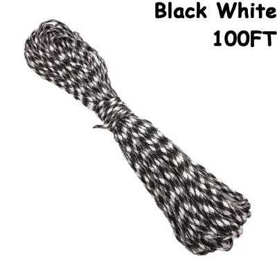 NAPKERY 25/50/100FT 550 LB Climbing Survival Clothesline Camping Outdoor Tools Lanyard Paracord 7 Strand Cord Parachute Rope