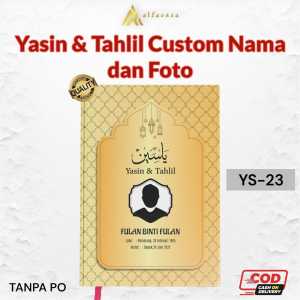 Alfareza - Buku Yasin & Tahlil Terjemahan YS-24Hardcover Custom 128 halaman ARAB Latin I Terjemah BISA Pasang FOTO FREE SISIPAN Nama Keluarga