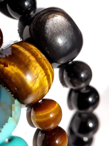 Bohemian Natural Stone Bead Bracelet Cats Head Charm Wristband Handmade Jewelry Gift for Birthdays and Anniversaries