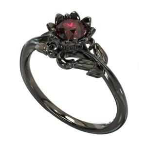 Multipurpose Skull Gothic Rings Retro Black Gold Heart Love Crystals Zirconia Accessory for Christmas Valentines Day
