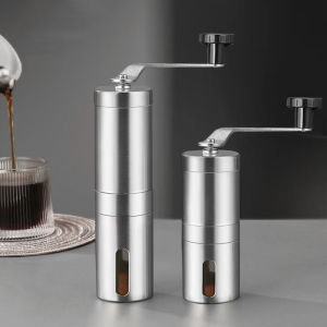 Stainless Home Portable Manual Coffee Grinder Hand Coffee Mill with Ceramic Burrs Adjustable Settings Portable Hand Crank Tools2026