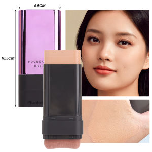 Dorisna Face Foundation Stick with Brush Long-wear Waterproof Lightweight Brighten Skin Stick Face Concealer Beauty Makeup