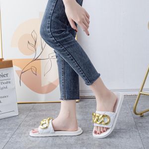 READY STOCK Men Selipar Women Casual Slippers Black and White Summer Soft Sole Flip Flops Rainbow Colour Kasut Perempuan