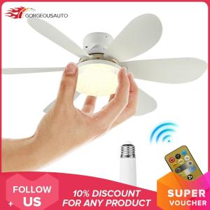 Ceiling Fan LED Lamp E27 Base Remote Control E27 Socket Fan LED Light 3 Speeds Indoor Ceiling Fan Light Dimmable 52cm for Bedroom Living Room Kitchen