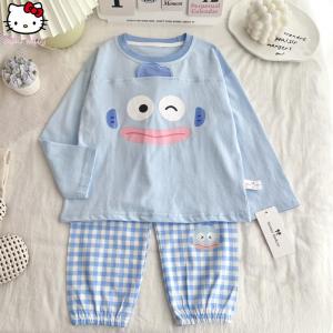 Christmas gifts Halloween Anime Kawaii Children Kuromi Checkered Pajama Set Sanrio Cartoon Melody Girl Comfortable Breathable Home Clothe Autumn New Sweet