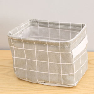 100% New Foldable Laundry Basket Storage Box Waterproof Large Bag Diry Clothes Big Laundry Basket 格子布芝收纳收纳筐