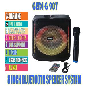 907 GEDI-G WITH 8 INCH PORTABLE BLUETOOTH PROFESSIONAL SPEAKER SYSTEM