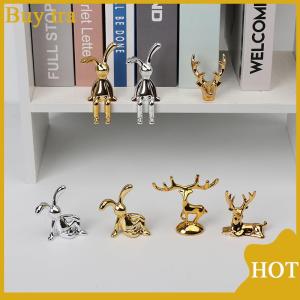 [Buytra] Elk Deer Statue Nordic Christmas Reindeer Art Figurine Vintage en Handicraft Home Ornament Table Decoration Gift