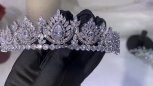 Luxury Cubic Zirconia Dripping Headwear Bridal Crystal Crown Wedding Hair Accessories Beauty Graduation Crown Bride Tiaras