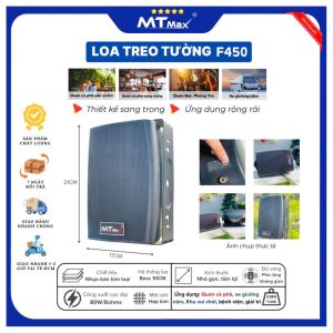 Loa Treo Tường F450  Kích Thước Nhỏ Gọn Công Suất Cực Đại: 80W/8ohm Treo Dễ Dàng Trong Quán Cà Phê Bệnh Viện Khu Vui Chơi Tại Nhà HÀNG CHĨNH HÀNG CHÂT LƯỢNG CAO