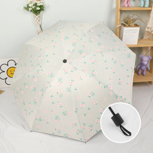SERENEGLOW Phong cách Pháp Đẹp Hoa ô nữ mưa và mưa dual-sử dụng gia cố rắn tươi sinh viên chống UV dù để che nắng Ins