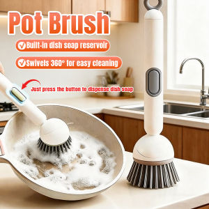 Onisa Long Handle 360° Rotatable Kitchen Cleaning Brush Built-in Soap Dispenser for Pot Bowl Sink