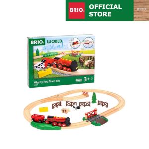 BRIO Official Store SG - Mighty Red Train Set (36029) Creative Kids Building Wooden Train Toy Sets