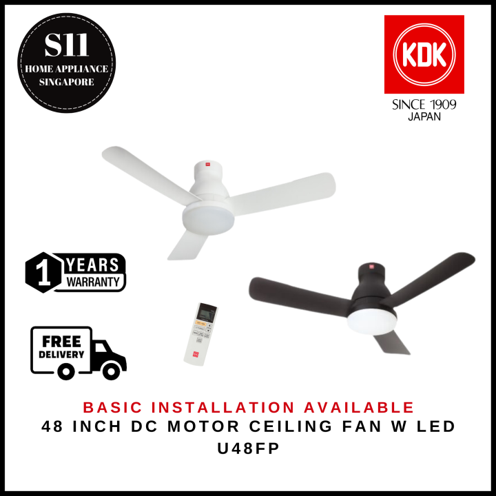 KDK U48FP DC Motor Ceiling Fan With LED (Black/White) 1 YEAR LOCAL