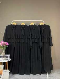 GAMIS PLISKET NADA CERUTY BABY DOLL TERBARU | ABAYA HITAM PLISKET MAXI