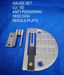 GAUGE SET LU-50 ANTI-PUCKERING NEEDLE PLATE & FEED DOG FOR SINGLE NEEDLE INDUSTRIAL SEWING MACHINE