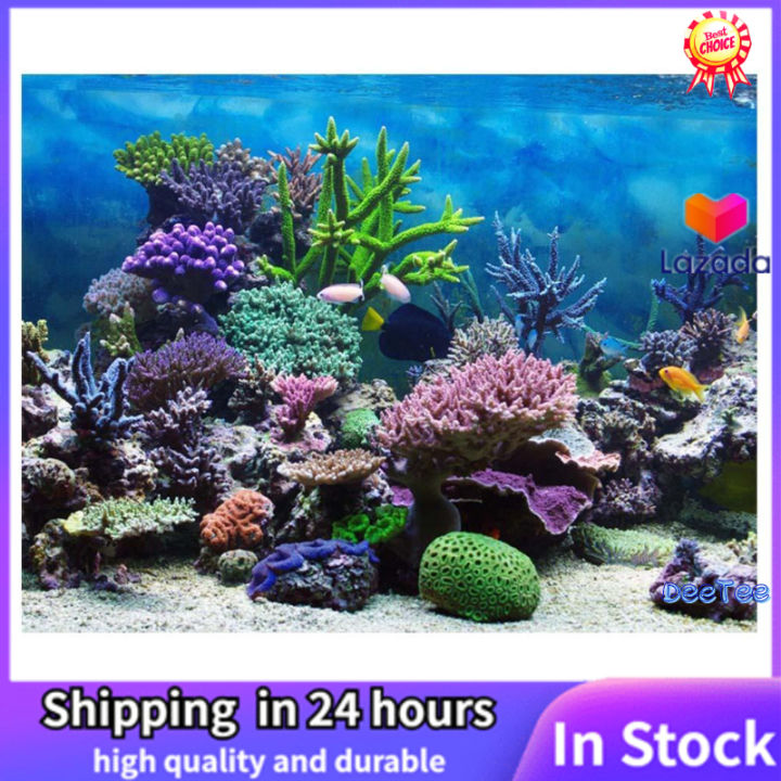 T&H XHome Aquarium Décor Backgrounds Bamboo Forest Nature Scenery Pattern Fish Tank Background Aquarium Sticker Wallpaper Decoration Picture PVC Adhesive Poster 24.4" W X 12.4" H