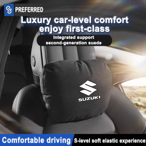 เหมาะสำหรับซูซูกิ Swift XL7 Antelope Vitara Jimny SX4 S-Cross Presso Ciaz ERTIGA Celerio Landigny IS Grand Car S-Class รถหมอนไมโครไฟเบอร์สะดวกสบายหมอนหนังกลับหมอนรองคออเนกประสงค์