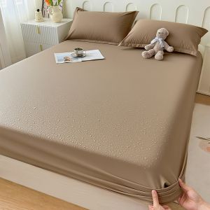 100% Waterproof Fitted Sheet Breathable Noiseless Mattress Protector Anti Dust Mite Washable Sheet