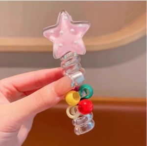 เทรนด์ใหม่ของผมเด็กน่ารักลายจุดรูปหัวใจสายโทรศัพท์ยางรัดผมเด็กผู้หญิงผมหางม้าสูงยางรัดผมเปียฟอง mq296