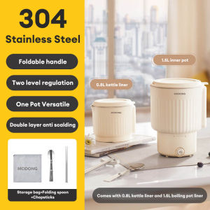 MODONG 800ML Folding Kettle Travel Portable Kettle Dormitory Constant Temperature Convenient Boiling Cup Stainless Steel Mini Household 旅行折疊鍋