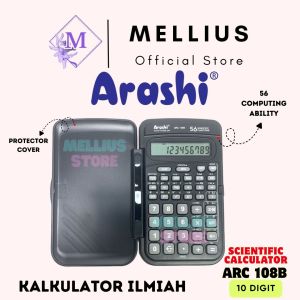 Arashi  Kalkulator Ilmiah Mini  10 Digit ARC 108B Electronic Scientific Calculator Digital Pocket Kantong Kecil Usaha Dagang Sekolah Kantor Check Correct Foldable Design 56 Computing Ability Laz Mellius Store COD