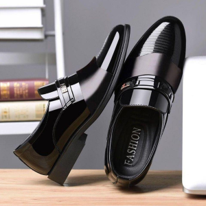Leather Men Shoes for Wedding Formal Oxfords Business Casual Office Work Shoes for Men Classic Mens Pointed Dress Shoes