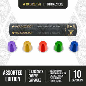 INDONESSO Assorted Edition Coffee Capsules Compatible with Nespresso Machines / Kapsul Kopi 5 Styles