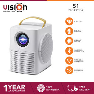 (CLEARANCE SALE) VISION S1 Smart Android Projector Mini | 7000 Lumens Ultra HD 1080P 4K WiFi LED Projector | Android TV Box | Home Theater Mini Projector | Portable Cinema Projector | Wireless Streaming | Movies Gaming Office Outdoor Entertainment